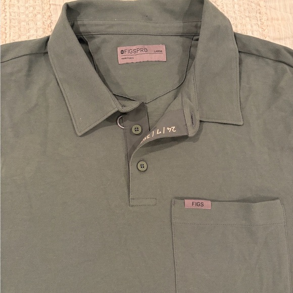 Figs Other - FIGS PRO Piqué Men’s Scrub Polo Green Short Sleeve Pima Cotton Large